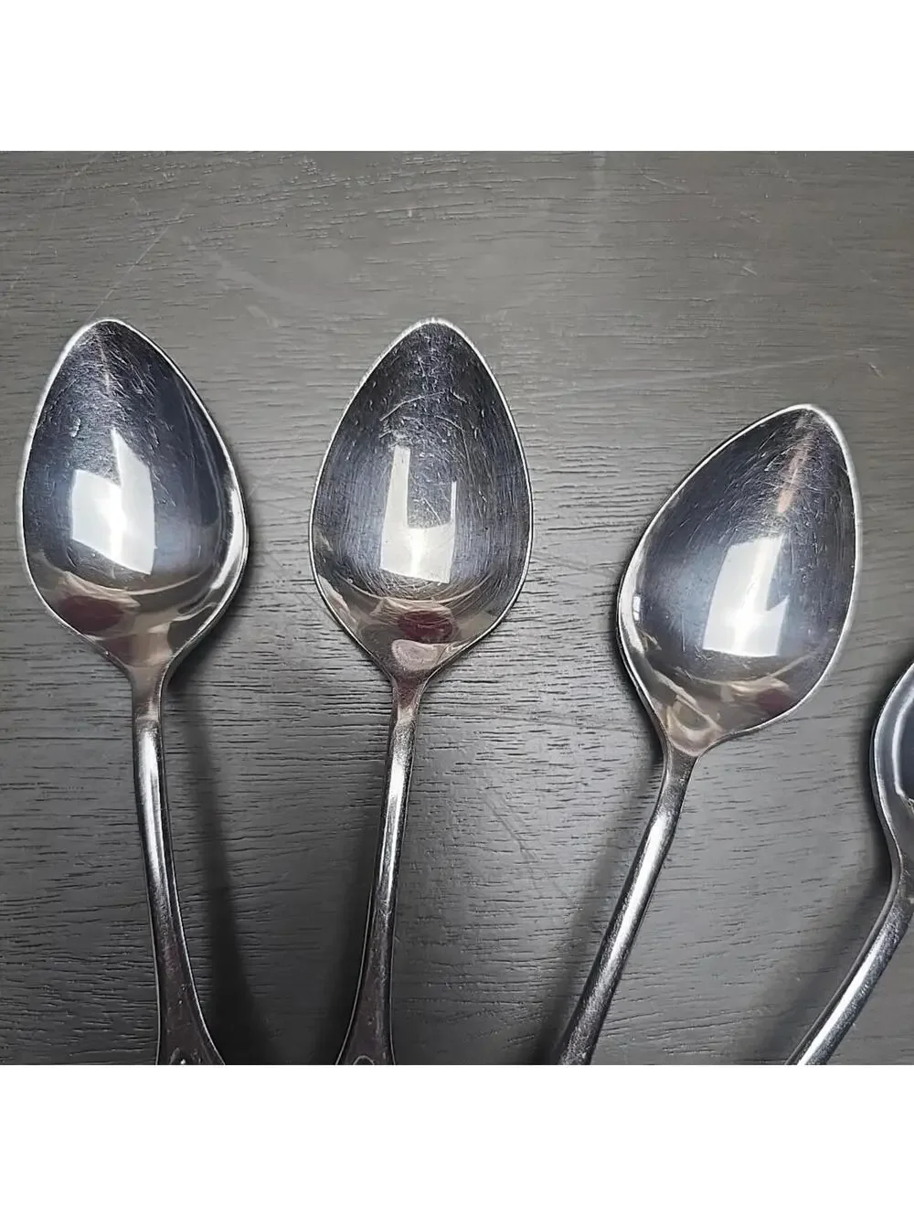 6 National Silver VALINDA Stainless NS Scrolls Oval Soup Spoons 7 3/4